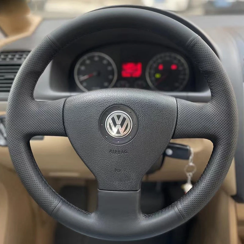 Customized Hand Sewing Leather Braid Car Steering Wheel Cover for Volkswagen Golf 5 (V) MK5 Polo Jetta Tiguan Sagitar Touran