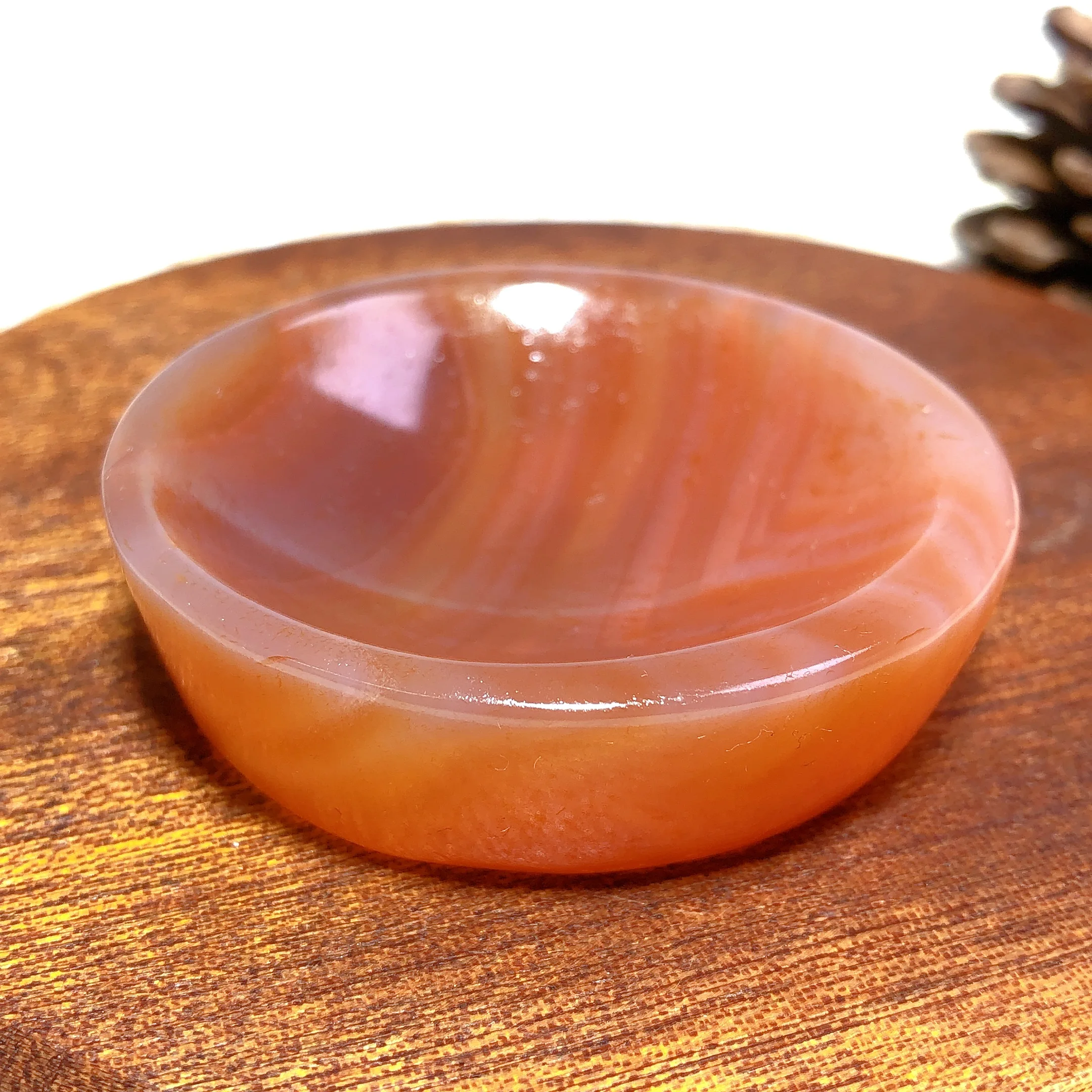 

Natural Crystals Sardonyx Bowl Circle Pattern Office Decorations Prismatic Ornament Room Decor Ore Mineral Energy