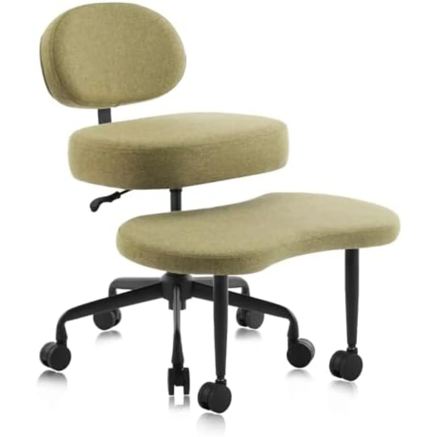 Makani 601 Ergonomic Cross Legged Meditation Chair with Wheels | Wide Cross-Legged Seat · Adjustable Lumbar Support ·