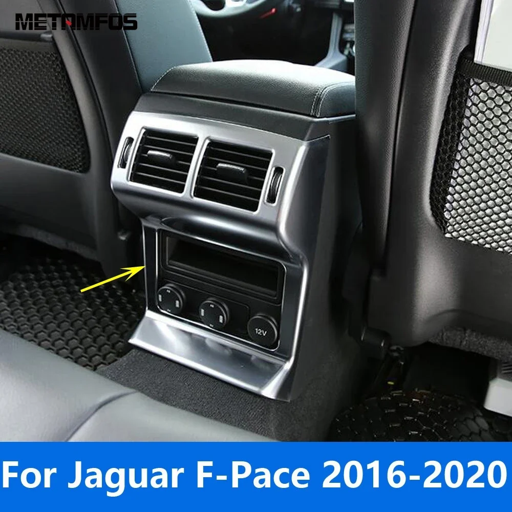 

For Jaguar F-Pace 2016 2017 2018 2019 2020 Matte Armrest Box Rear Air Vent Outlet Cover Trim Interior Accessories Car Styling
