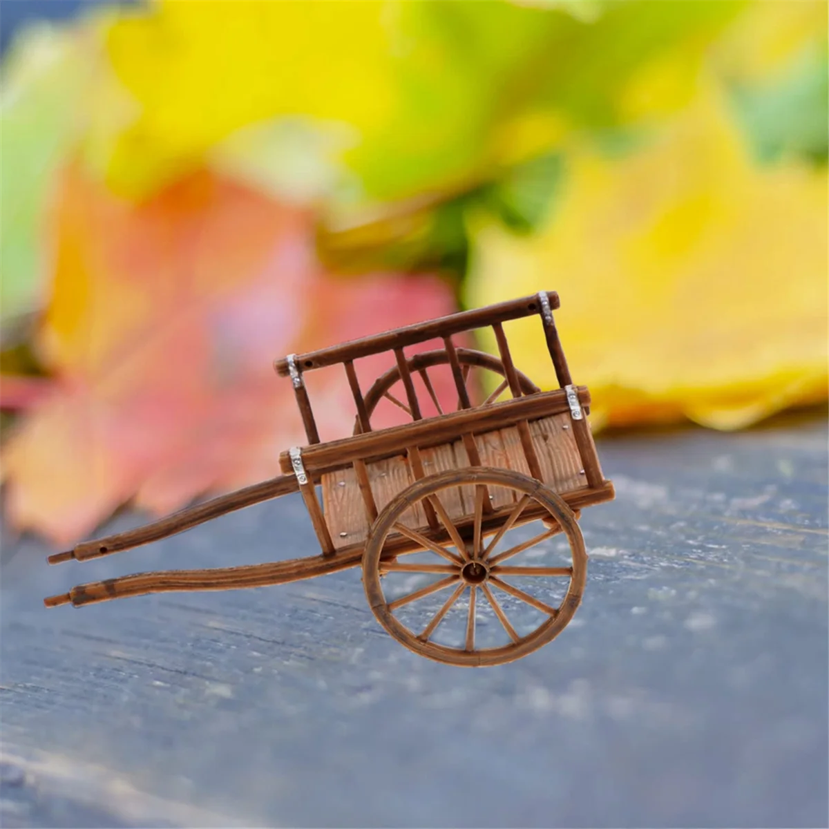 Cart Model Miniature Cart Fairies Figurines Miniature Wheel Toddler Wheelbarrow Accessory Garden Trolley Miniature Toy