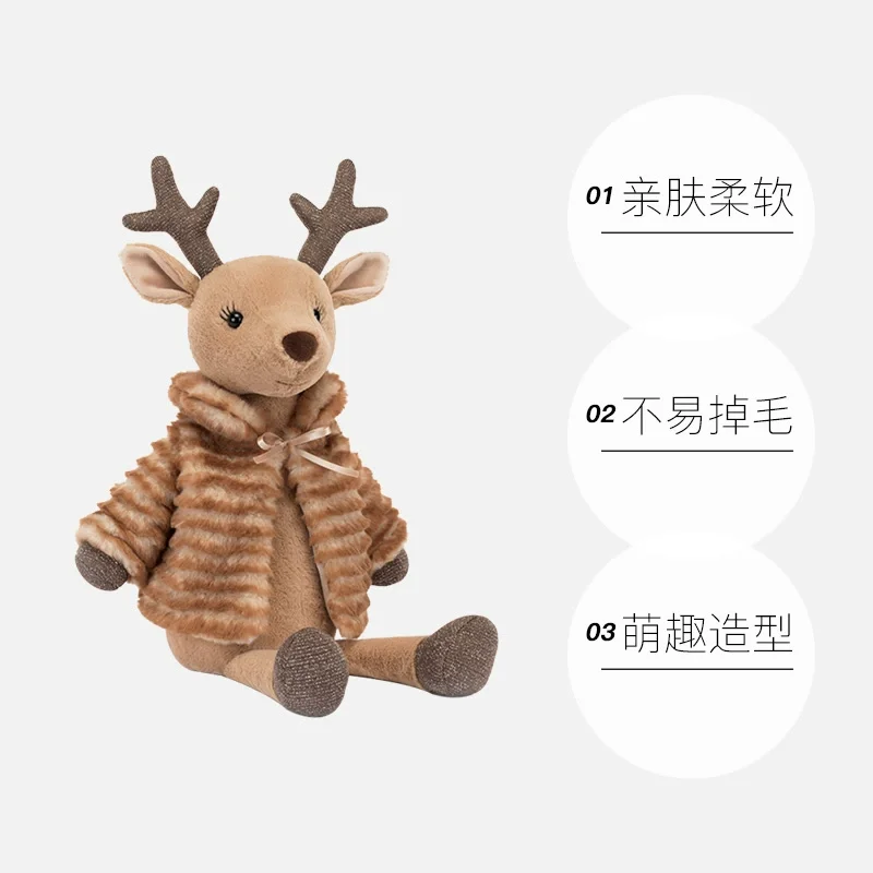 Authentic New Christmas Jellycat Vivien Reindeer Toy Cute Reindeer Doll Valentine'S Day Gift Home Atmosphere Decoration Hot