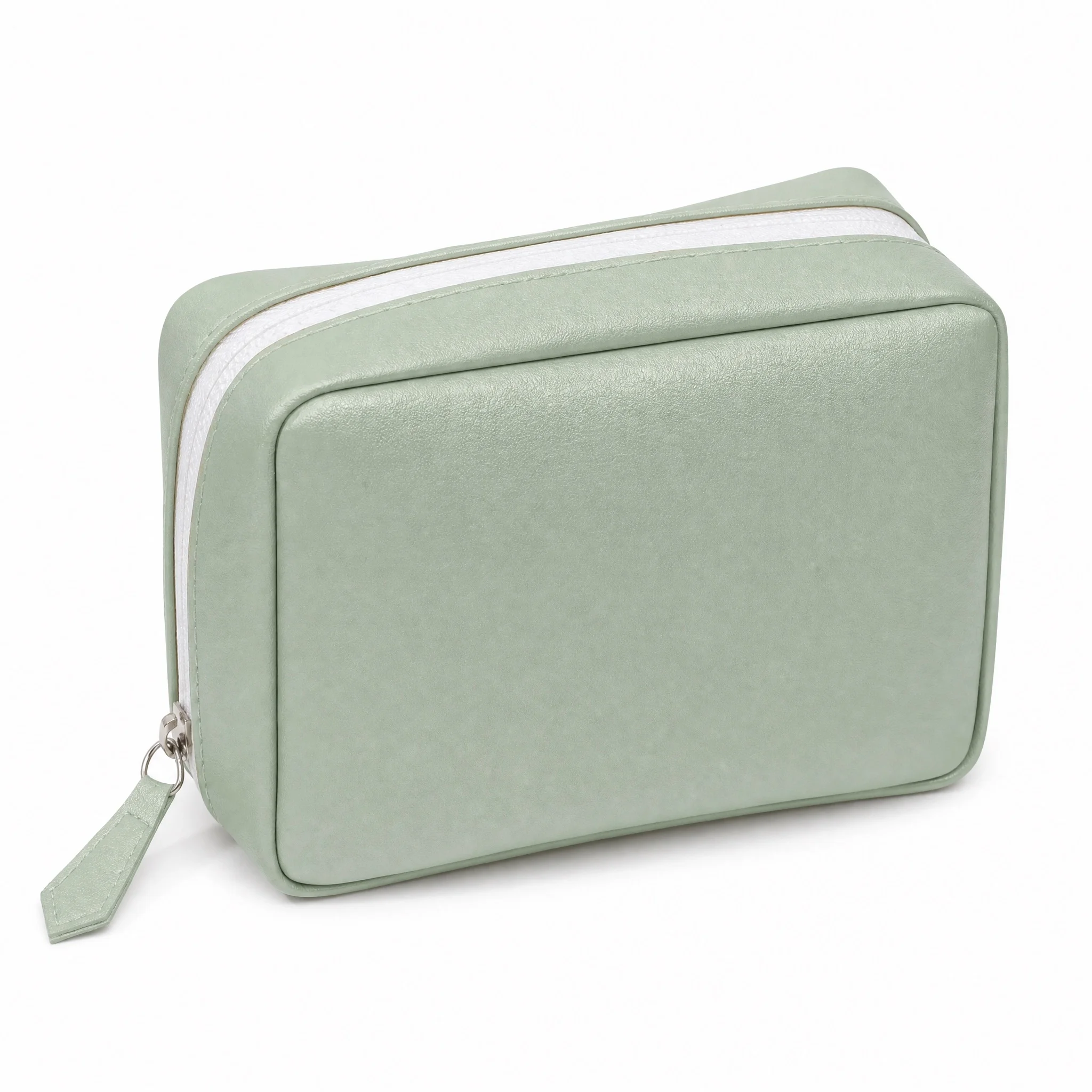 Light Green Waterproof PU Medicine Storage Bag Set Portable Travel Pill Organizer with 14pcs Color Sealed Pouches
