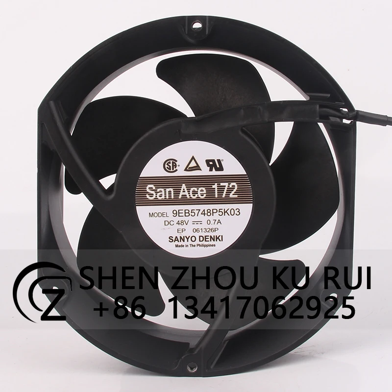 

Case Fan for SANYO 9EB5748P5K03 172*150*50MM DC48V 0.7A 17251 4-Wire Double Ball Bearing Inverter Cooling Fan