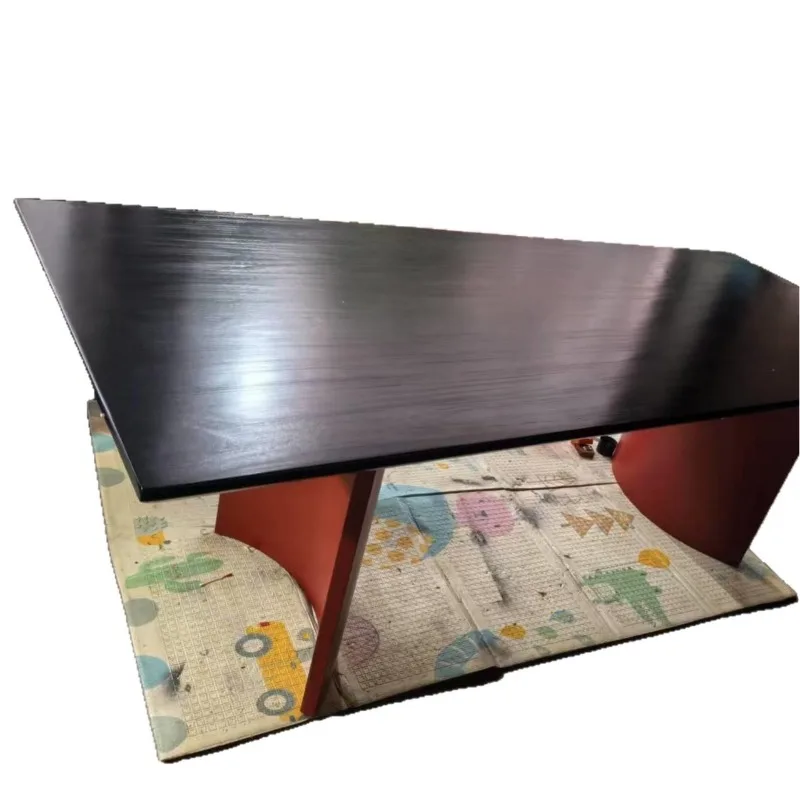 Solid wood metal color matching dining table simple living room desk rectangular conference table