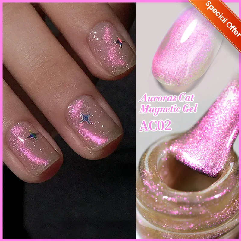 BORN PRETTY 10ml Cat Magnético Gel Unha Polonês Auroras Glitter Ultra Brilho Semi Permanente Soak Off UV LED Verniz