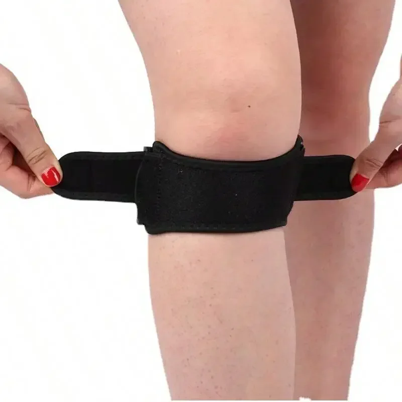 Patellar Tendon Knee Support Strap Adjustable Compression Brace Sleeve Shock Absorption Pad for Basketball Running Sports