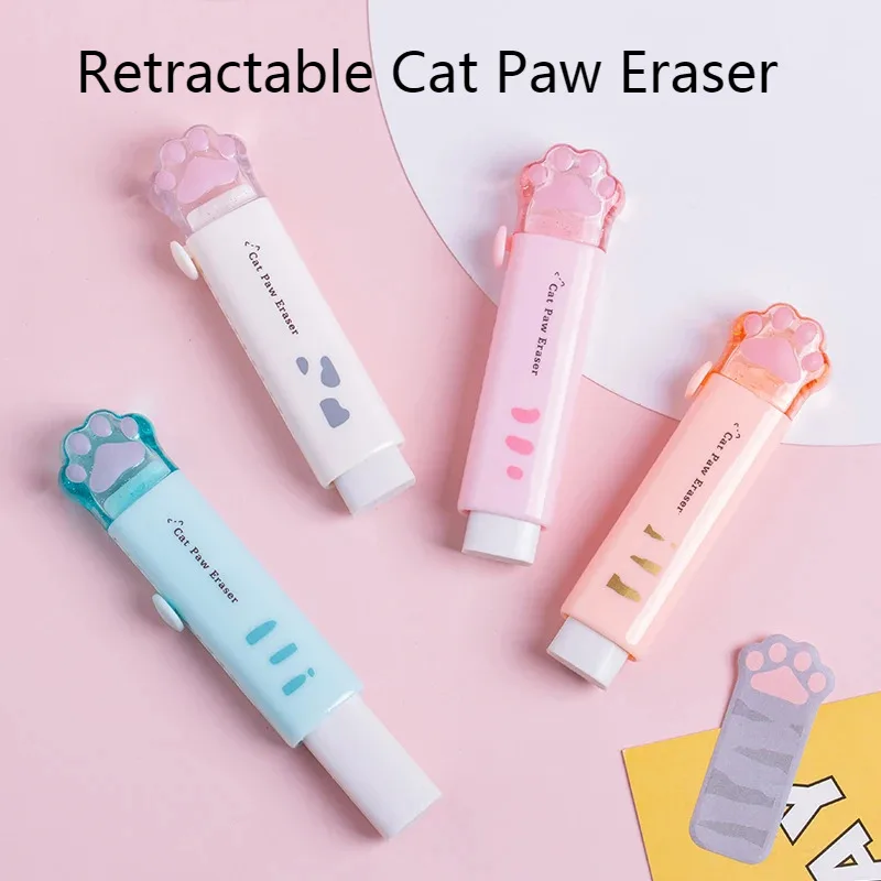 

Hot Selling Creative Retractable Cat Paw Eraser, Push-pull Pen Shaped Eraser, Professional Painting And Learning Supplies