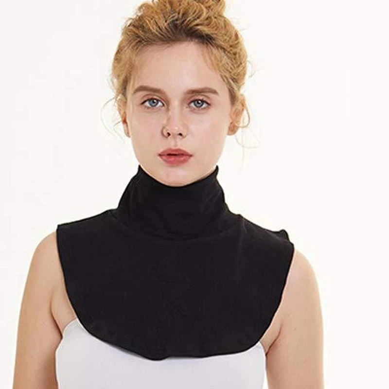 Autumn and winter scarf base shirt fake collar, silky cotton neck protector, mid high collar fake collar