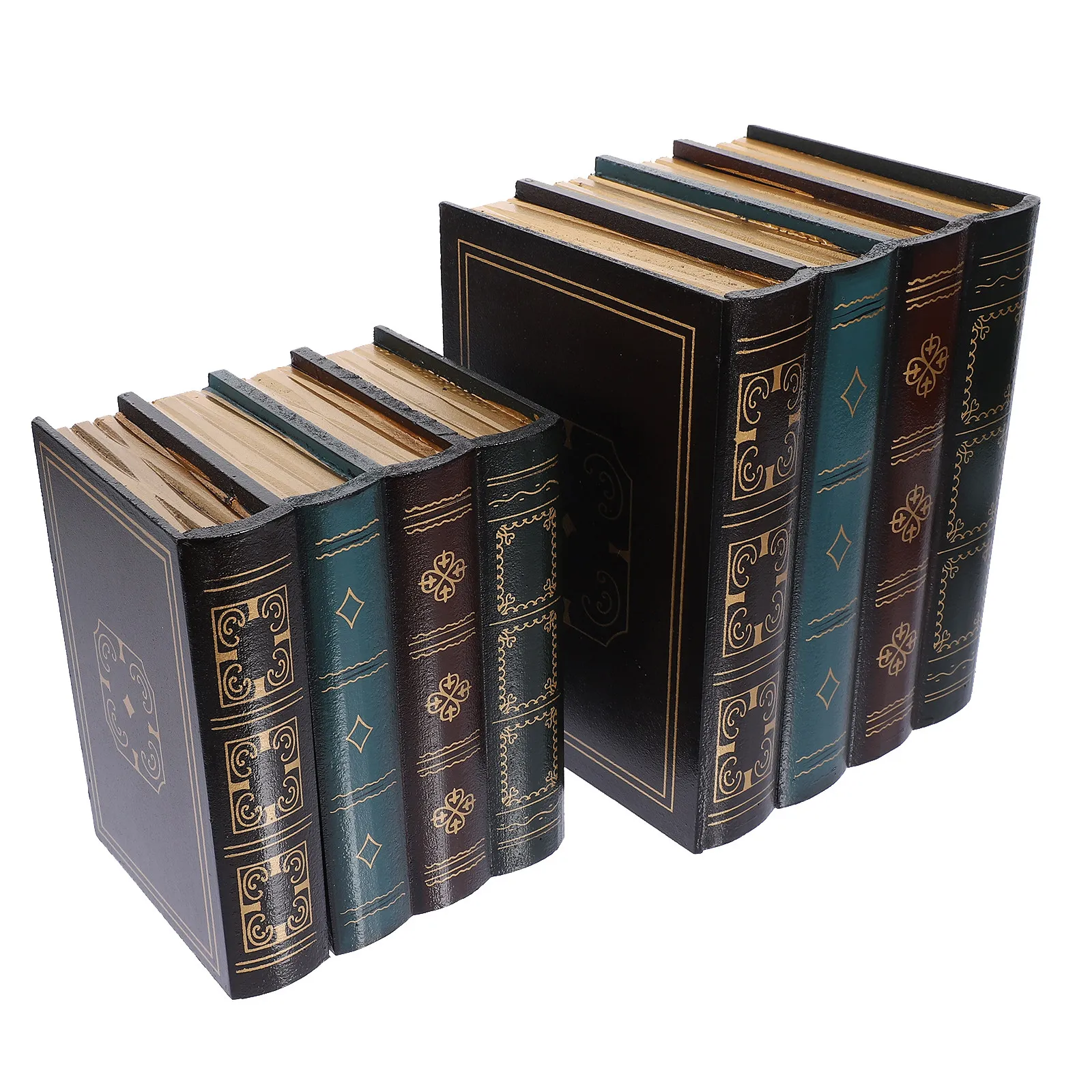 2Pcs Premium Wooden Simulation Book Ornament Home Decor Desktop Adorn Bookshelf Display Prop Tabletop Craft Coffee Shop Office