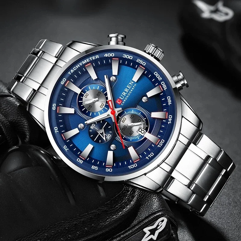New Watches for Men Top Luxury Brand CURREN Quartz Menโs Watch Sport Waterproof Wrist Watches Chronograph Date Relogio Masculino