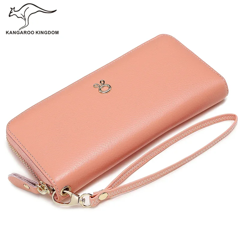 

KANGAROO KINGDOM fashion genuine leather women wallets long lady clutch purse brand woman card holder wallet