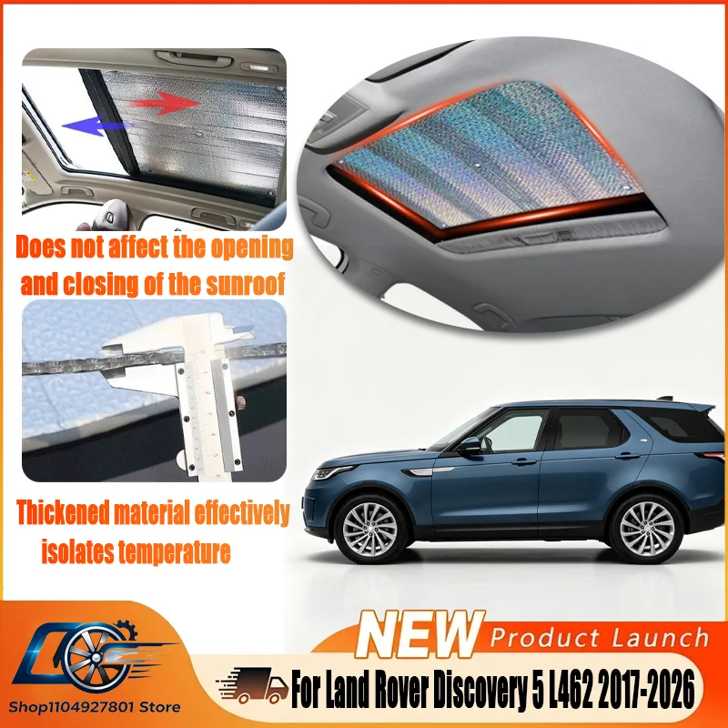 For Land Rover Discovery 5 L462 2017-2026, Sunroof Sunshade Heat Insulation, UV Protection, Roof Sunscreen, Keeps Cabin Cool