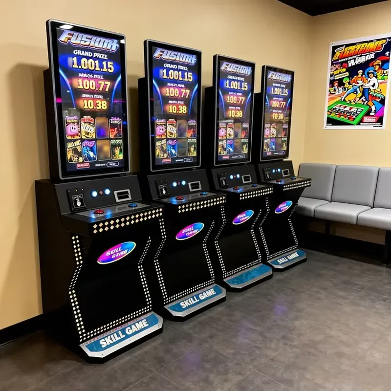 for MAKER US Texas Popular Fusion Plus Skill Gaming Metal Game Cabinet 32 inch Screen Vertical Arcade Game Console for Game