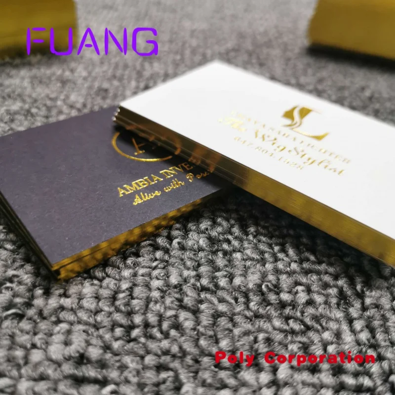 Custom  hot selling custom size logo Black Card with logo luxury business cards gold foil business card