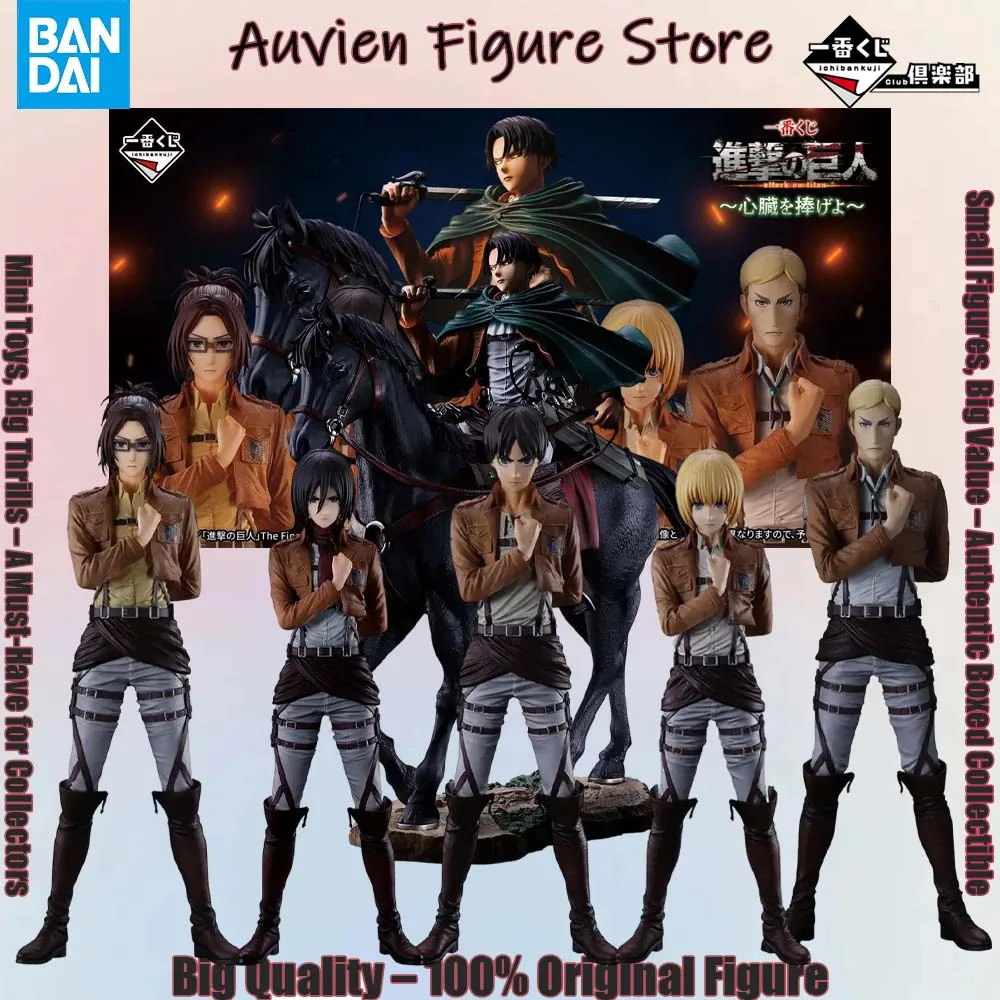 Officially Licensede Bandai Ichiban Kuji Eren Yeager Mikasa Ackerman Armin Arlert Erwin Smith Zoe Hans Levi Ackerman Figure An