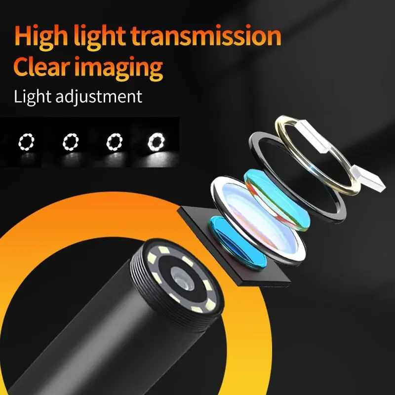 1080P Digital Borescope Inspection Camera 5.5mm Single & Dual Lens Industrial Endoscope With 5 Inch LCD Screen 6 LED For Sewer