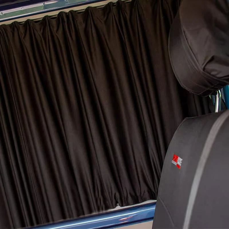 

1 Set BLACKOUT FABRIC SLIDING DOOR WINDOW CURTAIN BLACK/GREY Car Parts