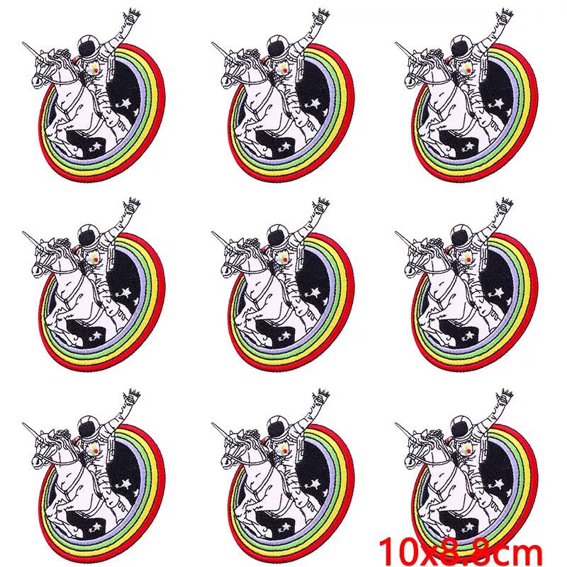 10pcs/Lot Hippie Patch Embroidered Patches For Clothing Gothic Stripes Iron On Patches On Clothes DIY Funny Badges On Backpack