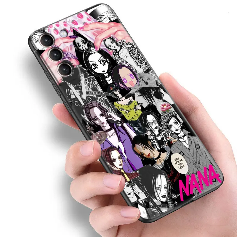 Nana Osaki Anime Black Phone Case For Samsung Galaxy S23 Ultra S22 S21 Plus S20 FE A13 A14 A23 A24 A25 A33 A34 A52S A53 A54 5G