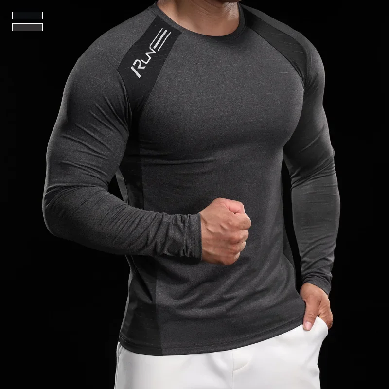 

Men Winter Compression Long Sleeve Elastic Quick Dry Comfort Sports Bodybuilding Training Shirts Running Fitness T Shirt