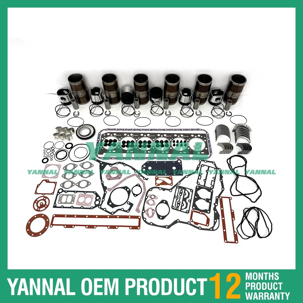 طقم بطانة اسطوانة مع محمل مجموعة حشية لمحرك حفارة الكمون ISL330 #5