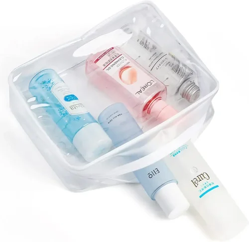 Imagen 2 del producto 1/20 piezas organizador de viaje de almacenamiento de PVC transparente bolsa de maquillaje transparente bolsa de cosméticos de esteticista estuche de belleza bolsa de aseo bolsas de lavado