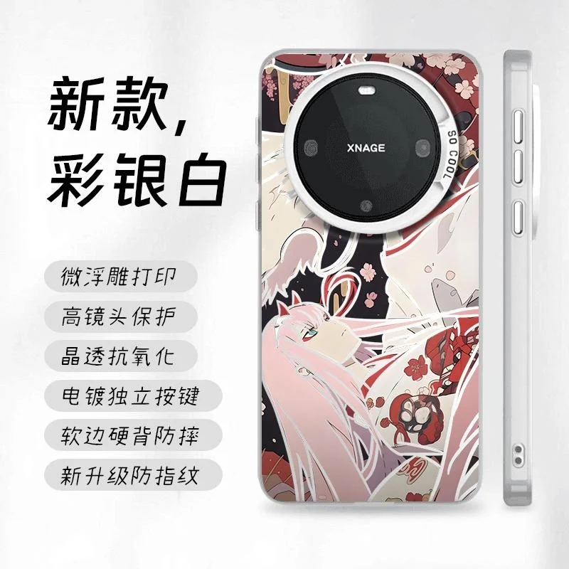 Girls Zero Two Phone Case for Samsung S25 S24 S23 For Xiaomi For VIVO 200 Ultra For OPPO Find x8 ProDARLING in the FRANXX Cover