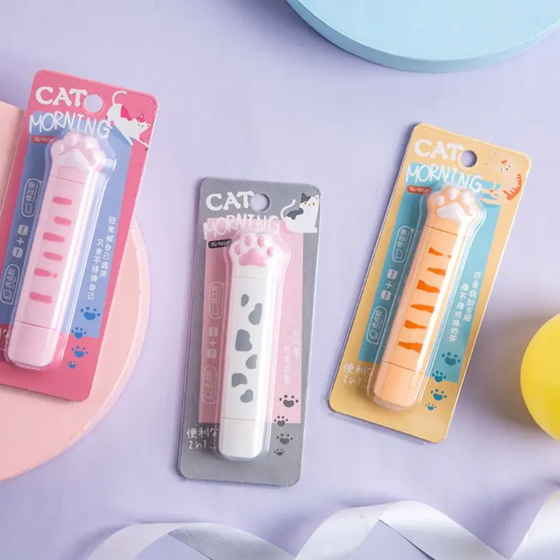 

Cute Cat Paw Roller Glue Correction Tape Stationery Corrector Student Altered Tapes School Office Supplies