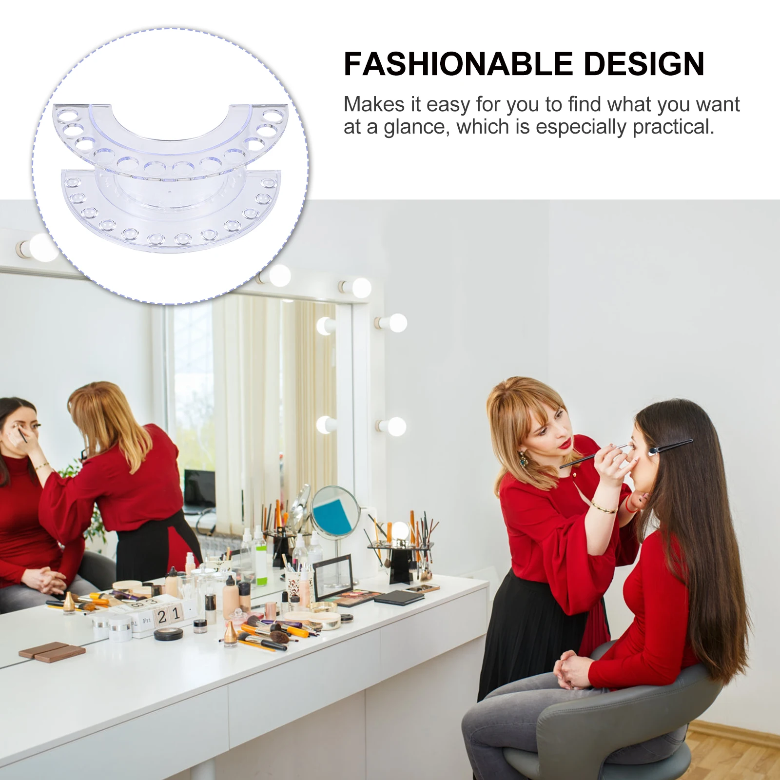 

Delicate Makeup Brush Storage Rack Eyeliner Lip Liner Holder Organizer Desktop Vanity Durable For Girls Friends Makeup