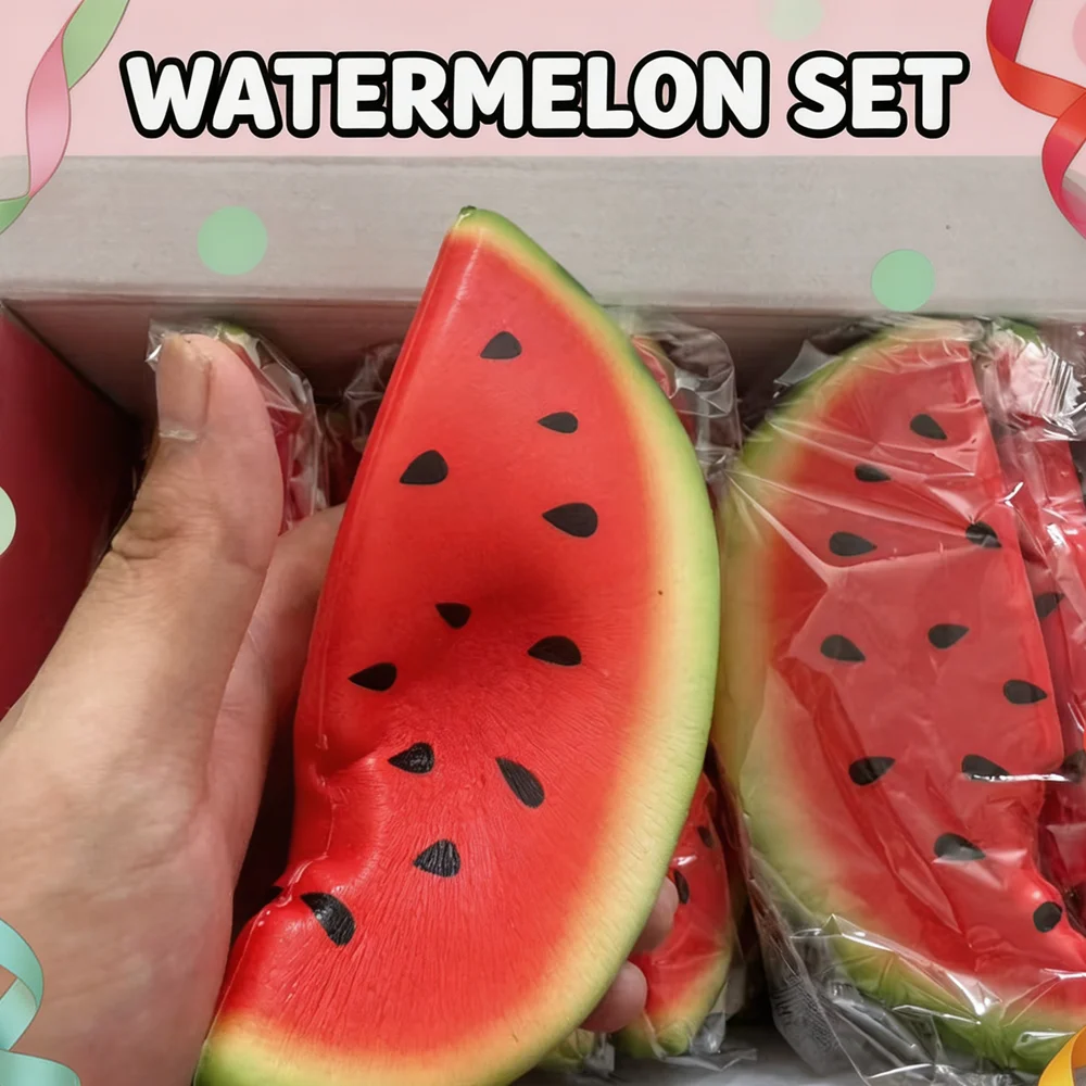 1/2/3 Stück Simulations-Wassermelonen-Quetschspielzeug, langsam zurückfederndes Frucht-Stressabbau-Spielzeug, Dekoration für Erwachsenenpartys, Geschenk, Quetschspielzeug – Detail 1