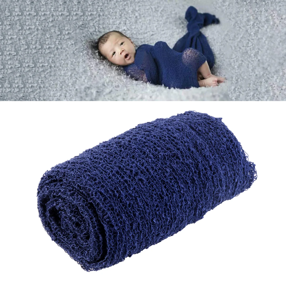 

Newborn Photography Wrap Textured Stretchy Fabric For Swaddling Baby Photoshoot Props Woven Blanket Decorative Newborn