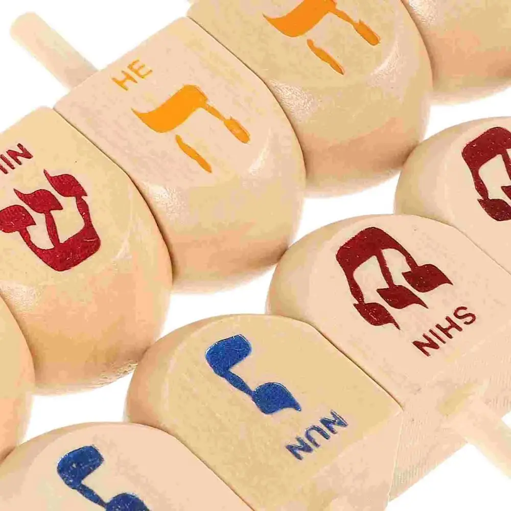 

10Pcs 10 Pcs Wooden Spinning Dreidel Children Gits Wooden Material Spinning Top Party Supplies Portable Design Wooden Crafts