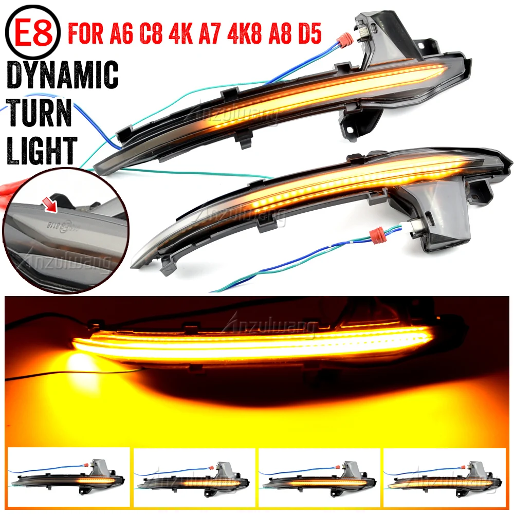 

2Pcs For Audi A6 C8 (4K) S6 2019 2020 Left Hand Drive only LED Dynamic Turn Signal Light Sequential Mirror Blinker Indicator Fla