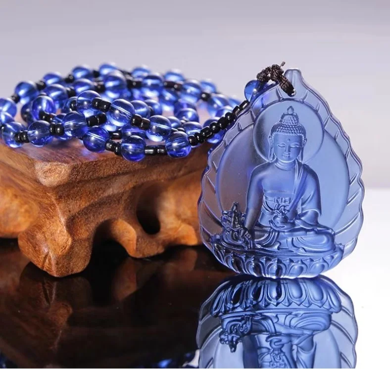 Buddha card Pocket travel efficacious Mascot Safe good luck Sakyamuni Pharmacist Medicine Buddha Crystal  Buddhist Amulet