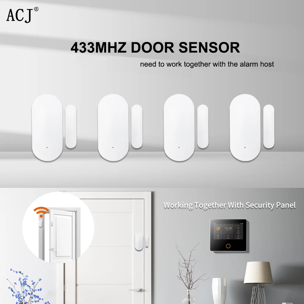 

Dropshipping Wireless Window Door Sensor for 433MHz Home Security System Panel Detect Door Open / Close Alarm Accessories