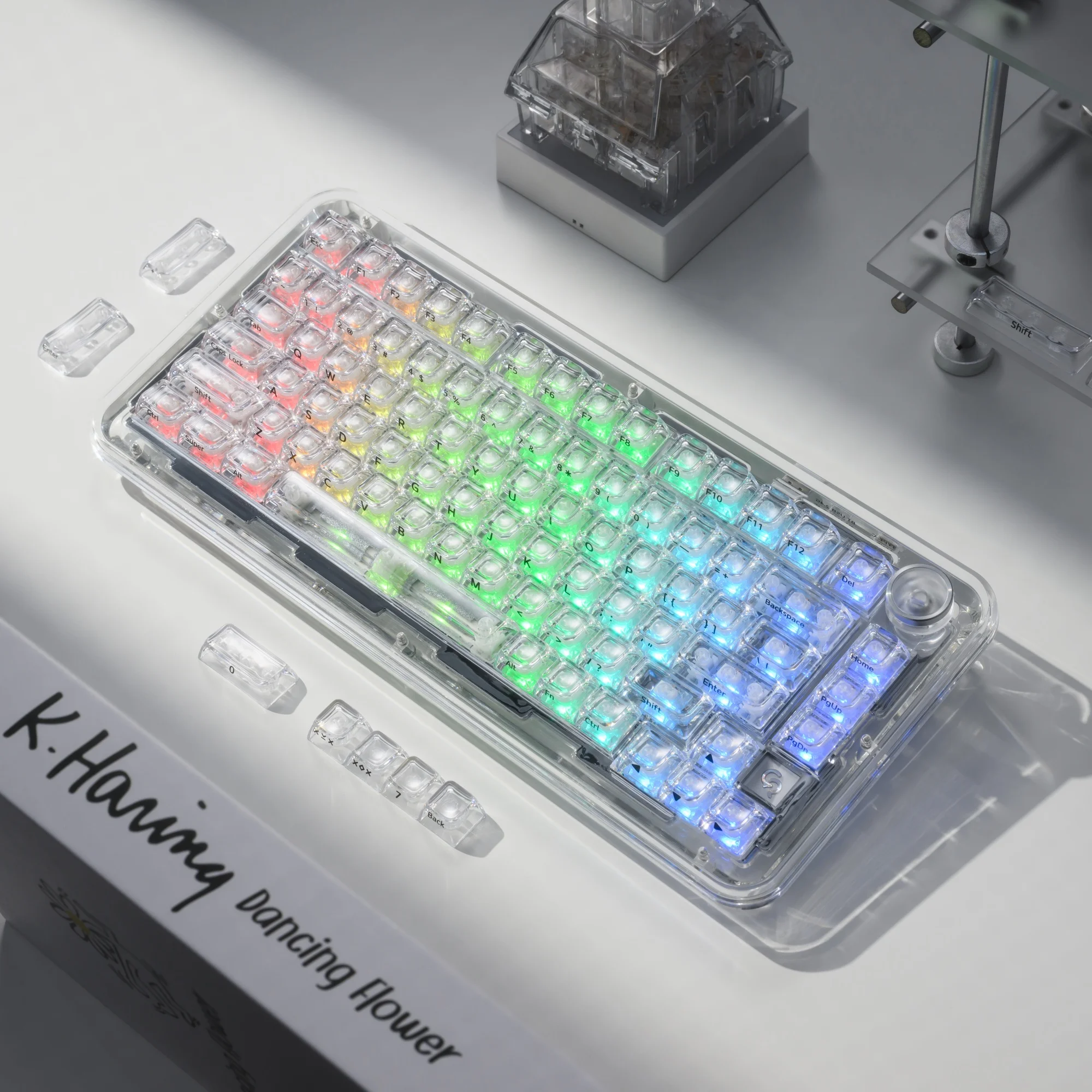 XVX Crystal Transparent SA Profile Keycaps For Mechanical Gaming Keyboard PC Key Caps Side Print Backlit RGB Keycap 128 Keys view 5