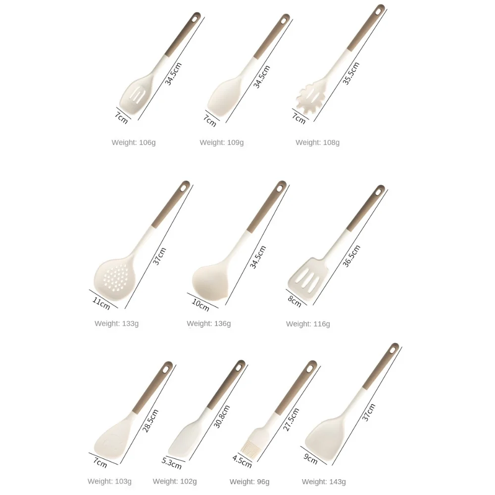 High Temperature Resistant Kitchen Utensil Set Non Stick kitchenware Cooking Spatula Scraper Silicone Slotted Turner