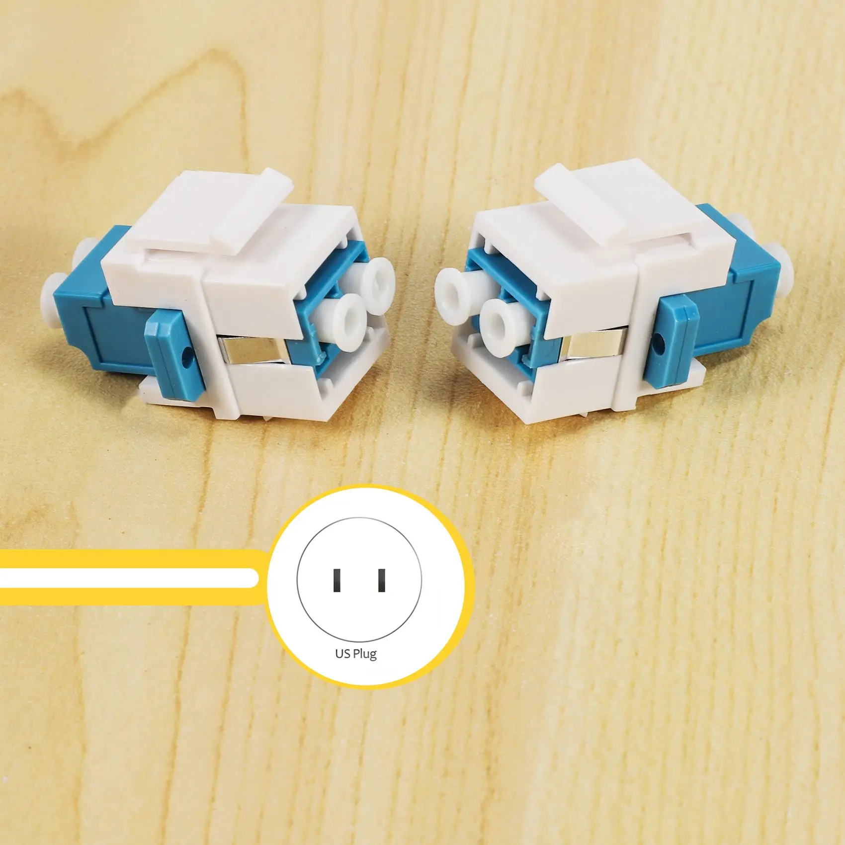 Classic-LC Fiber Optic Adapter LC To LC Duplex Multimode 10GB F/F Keystone Coupler For Wall Plates, Patch Panels