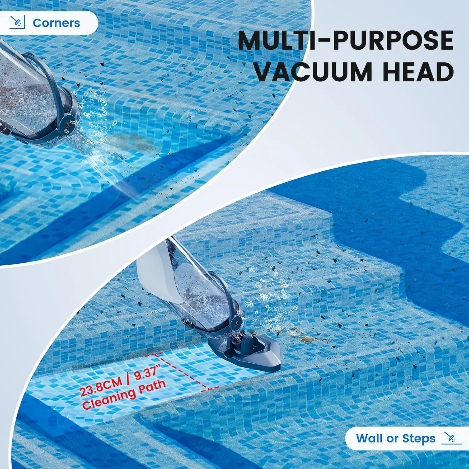 Cordless Pool Vacuum for Above Ground Pool and Pool(2025 Upgraded),60-Minute Runtime