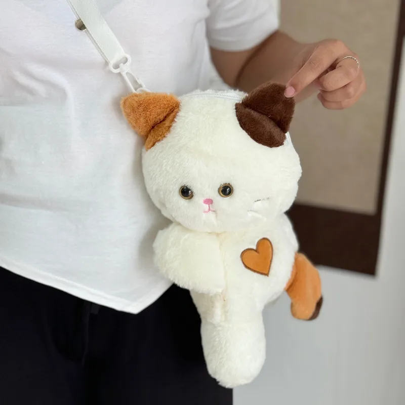 Women cute plush funny crossbody bag girl cartoon cute doll shoulder bag