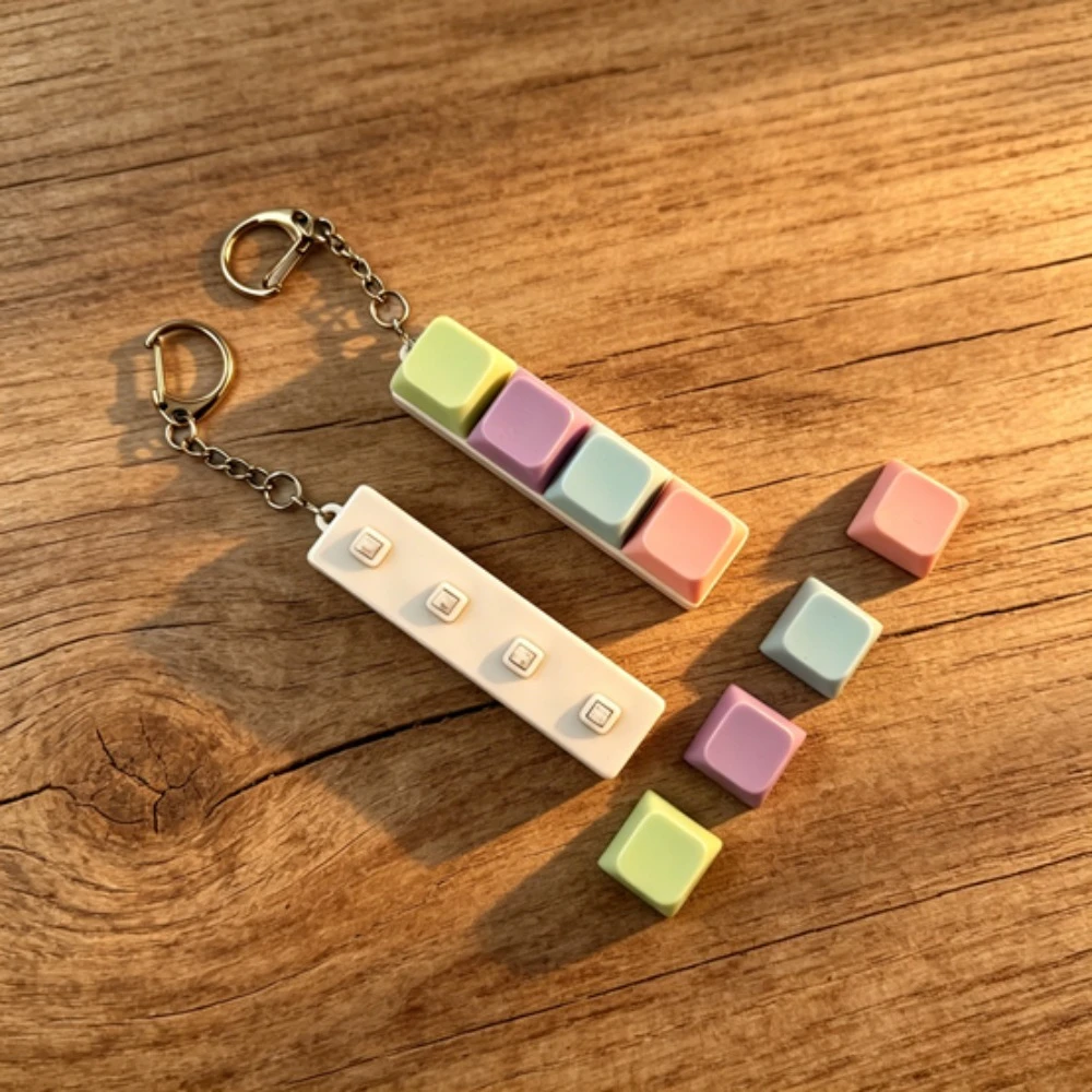 Tastatur-Schlüsselanhänger Fidget Toy Stressabbau Mechanischer Tastenkappen-Klicker Schlüsselring Tragbarer Angstlöser Geschenk für Freundin – Detail 5
