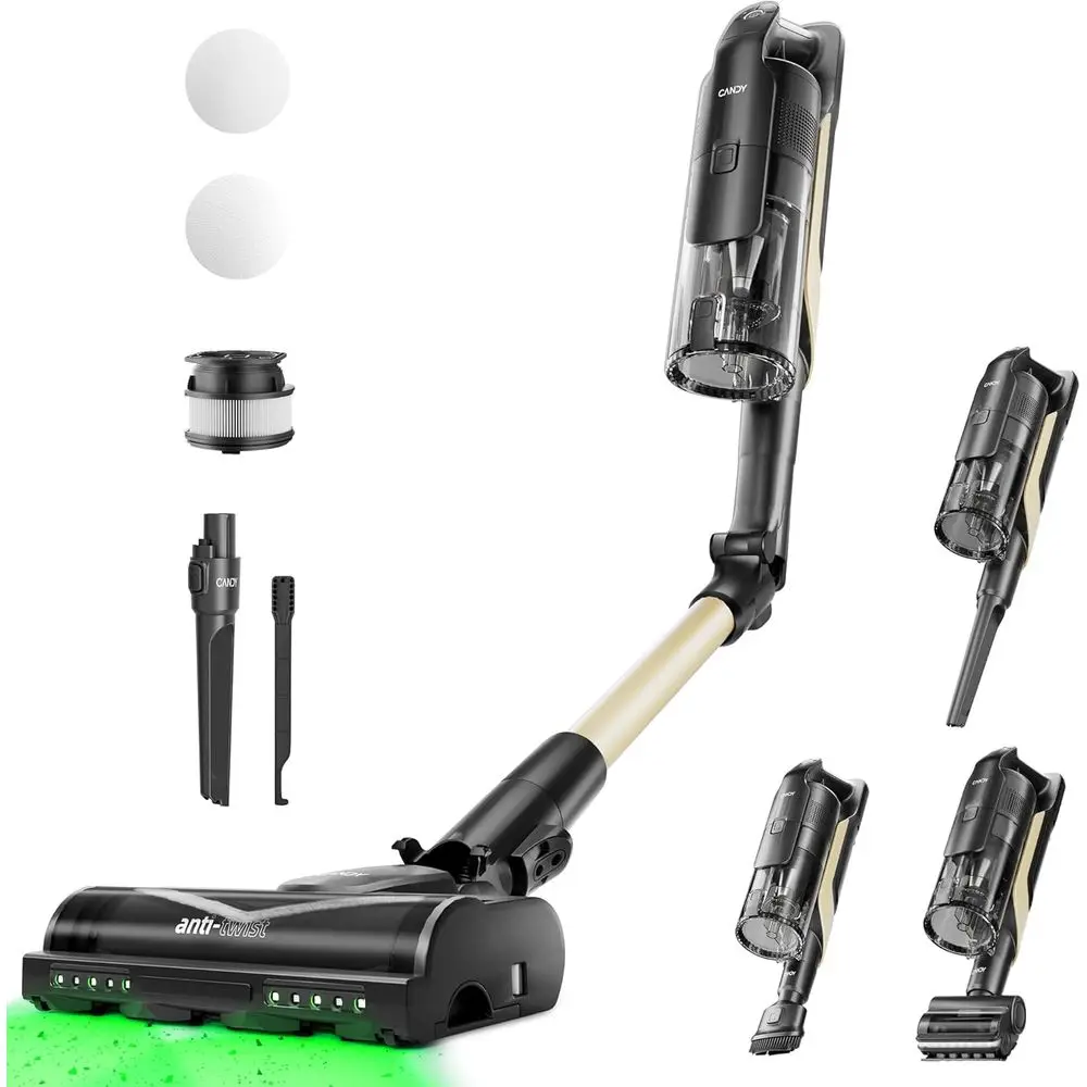 

Cordless Stick Vacuum, 650W/250AW Powerful Suction, 100min Runtime, Flexi-Fold Tube, Floor Direction Sensing, LED Headlights, St