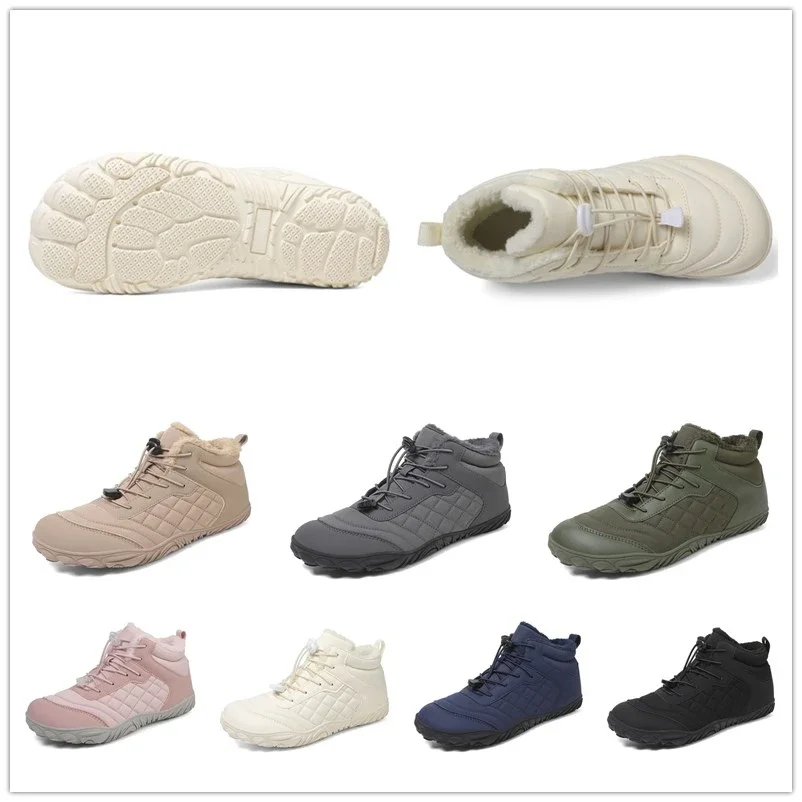 Winter Snow Boots Walking Barefoot Hiking Trekking Sneakers Non-slip Wide Toe Ankle Booties Waterproof Keep Warm Shoes Unisex
