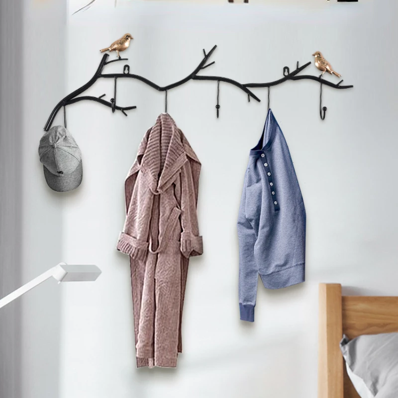 Bird Branches Creative Clothes Hook No Drilled Wall Clothes Organization Storage Bedroom Without Trace Hanging Hanger