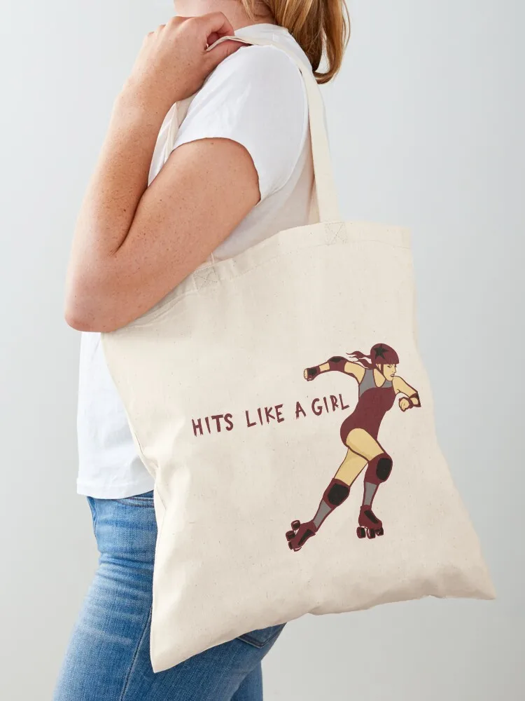 Roller Derby Hits like a girl Tote Bag Large bags for women hand bag ladies Handbags Shopper bag