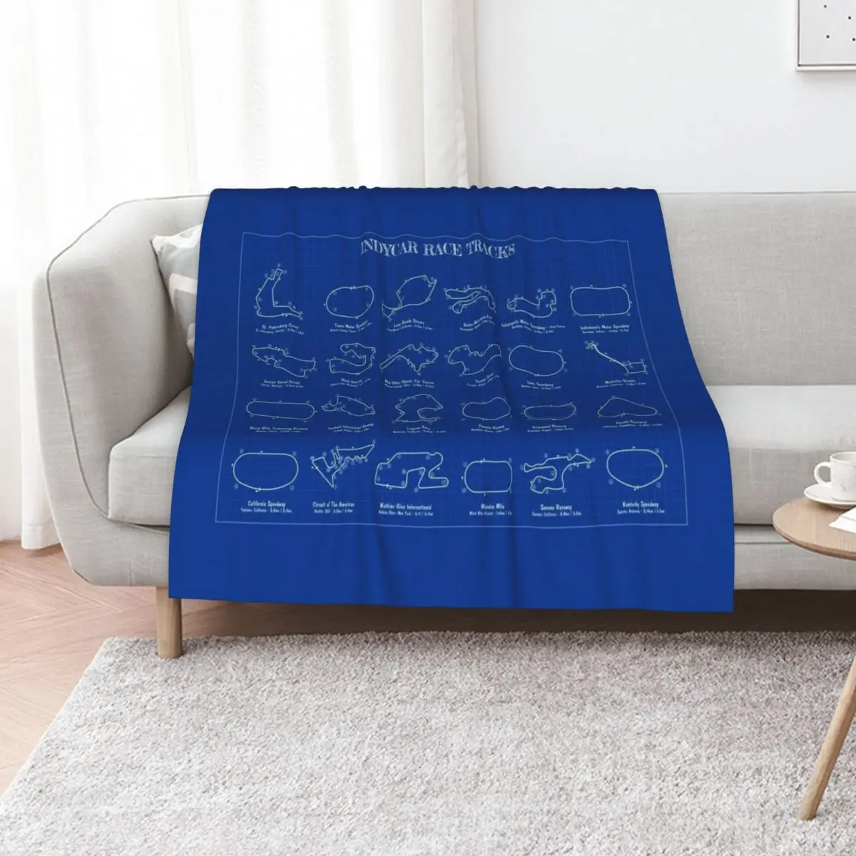 Indycar Race Tracks (Bueprint Version) Throw Blanket For Baby Nap Blankets For Baby Quilt bed plaid Blankets