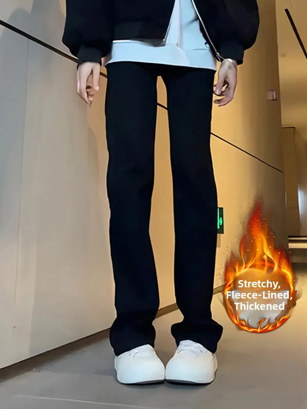 

Мужские джинсы Bla Fce Lined Thi: осенне-зимние, прямые, зауженные, с высокой талией, на молнии, молодежный тренд