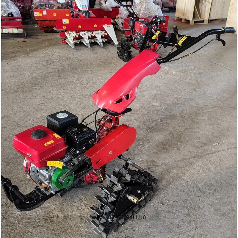 

177F/9HP Engine Triangle Elevated Double Chain Rail Track crawler mini cultivator Micro tiller soil cultivating machine