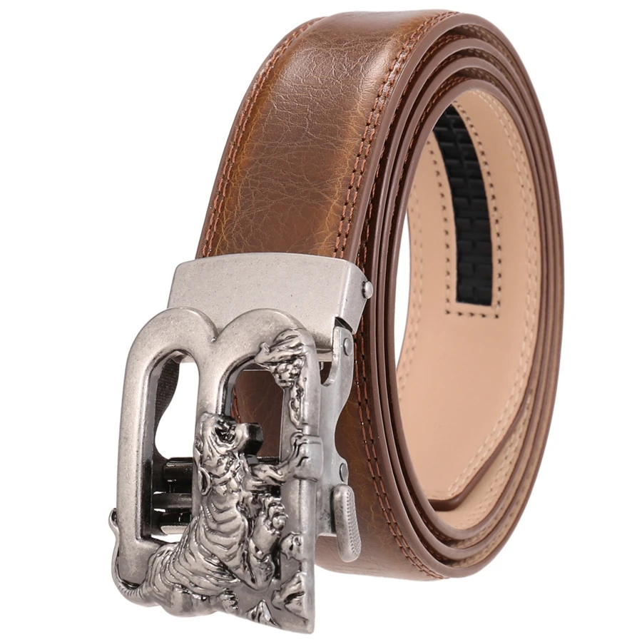 

Leather Belts for Men Fashion Ratchet Leather Dress Belt with Automatic Buckle New Waistband Strap Width:3.5cm Length:110-125cm